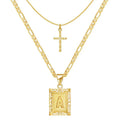 Conjunto Collar Cruz con Inicial | Dorado