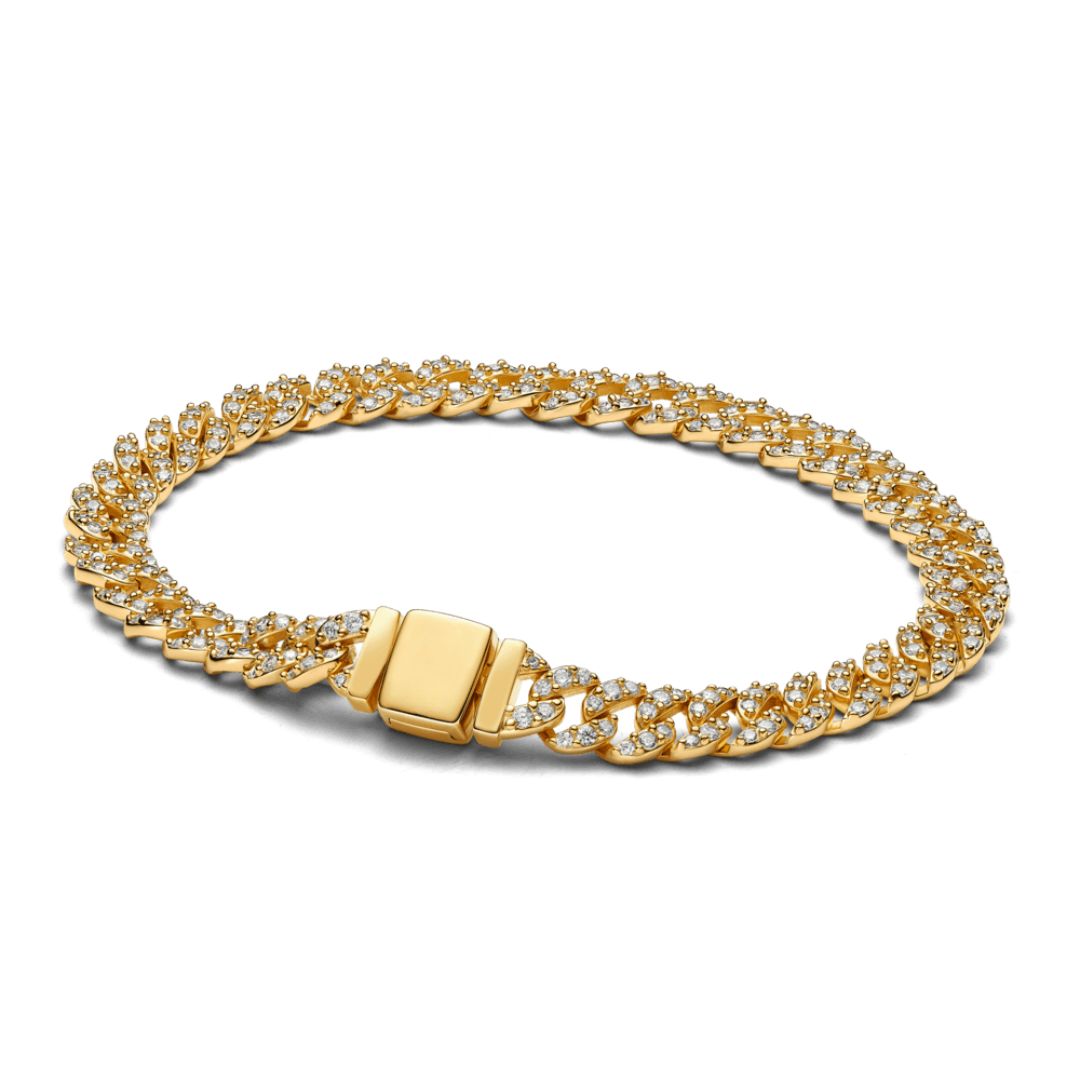 Pulsera Cubana Pavé | Dorada