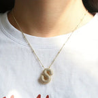 Conjunto Collar Letra Burbuja con Inicial | Dorado