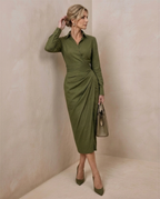 Nocturne · Vestido largo en verde oliva
