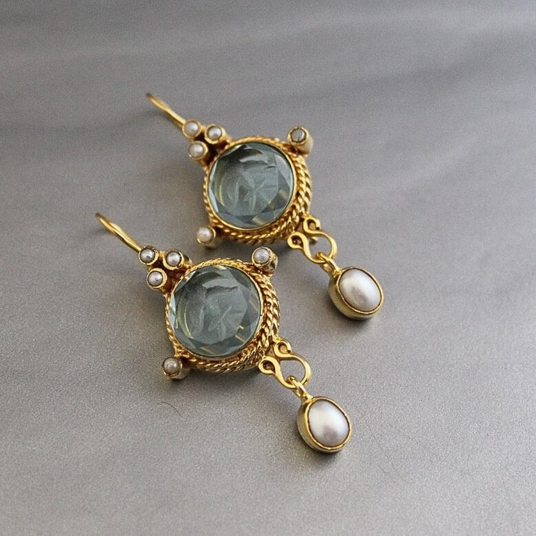 Pendientes vintage de perlas Merena
