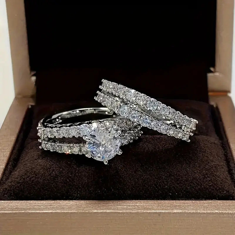 Conjunto de Anillos Resplandor Eterno | Dorado