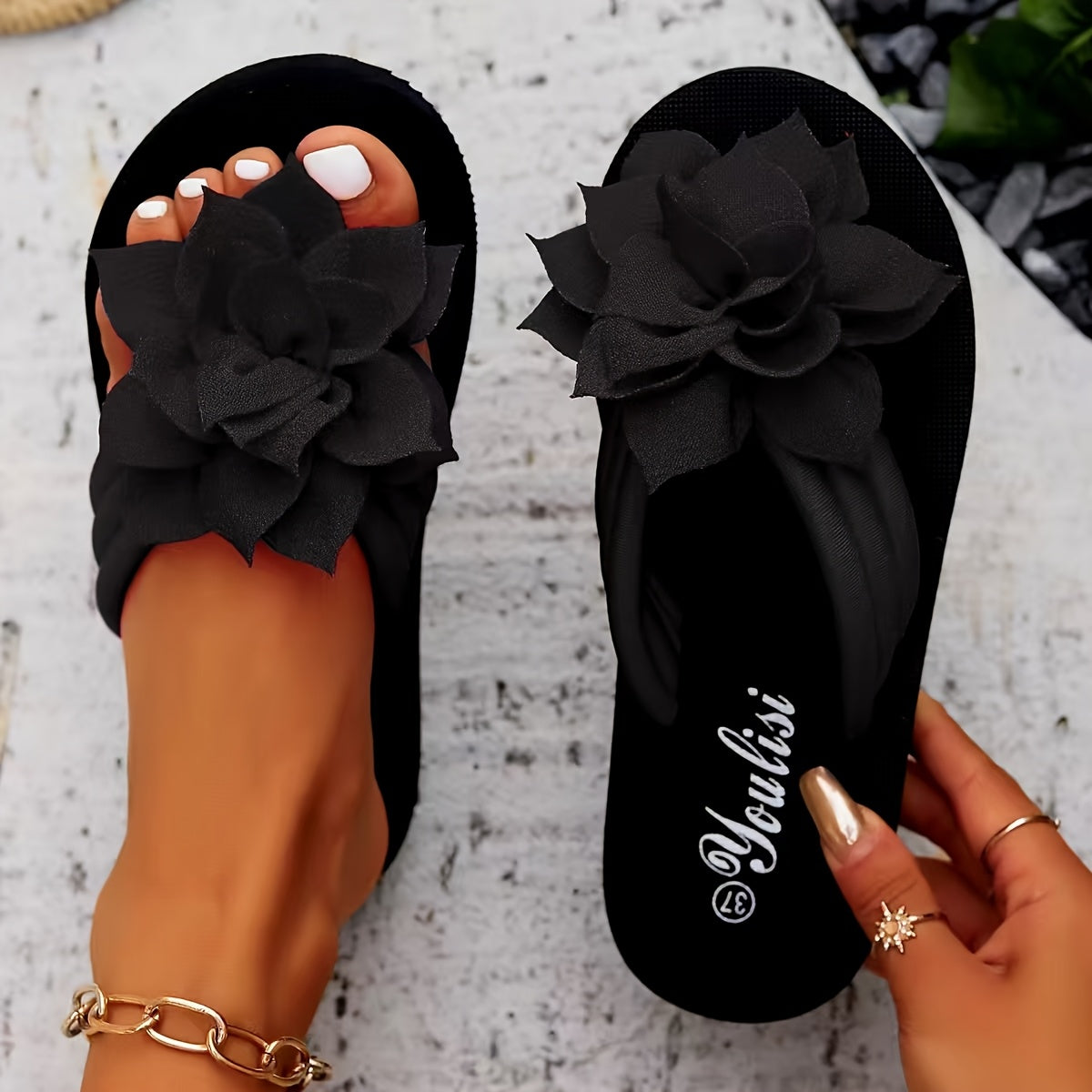Luz de Seda | Sandalias Flor Elegante Livia
