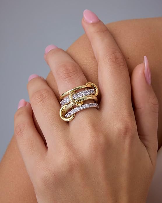 Anillos Apilables Entrelazados | Dorados