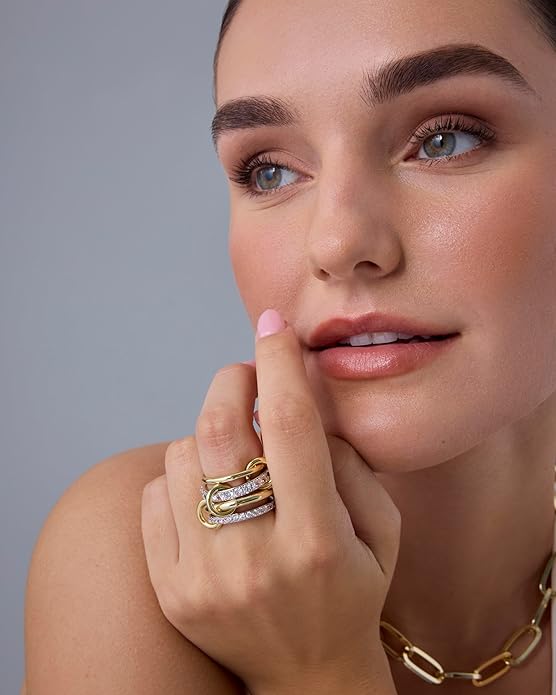 Anillos Apilables Entrelazados | Dorados