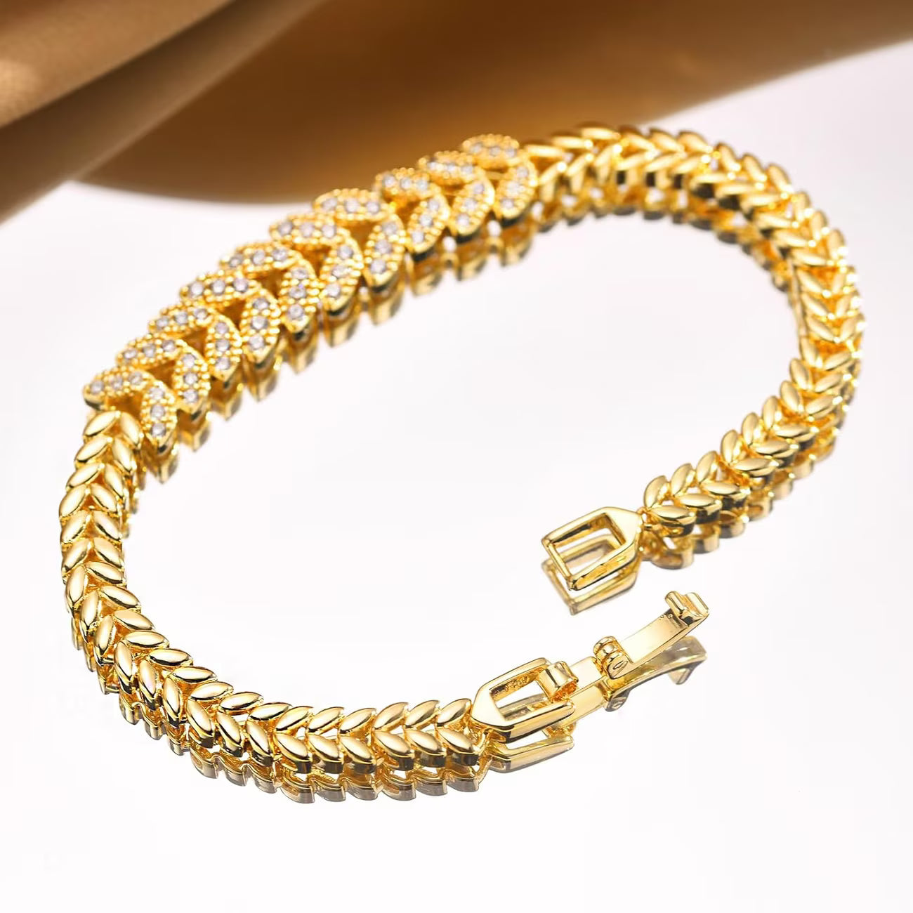 Everleaf | Pulsera Tennis Dorada