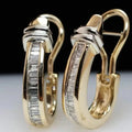 Boucles d'oreilles vintage dorées avec diamants