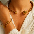 Conjunto Collar y Brazalete Minimalista Glow | Dorado