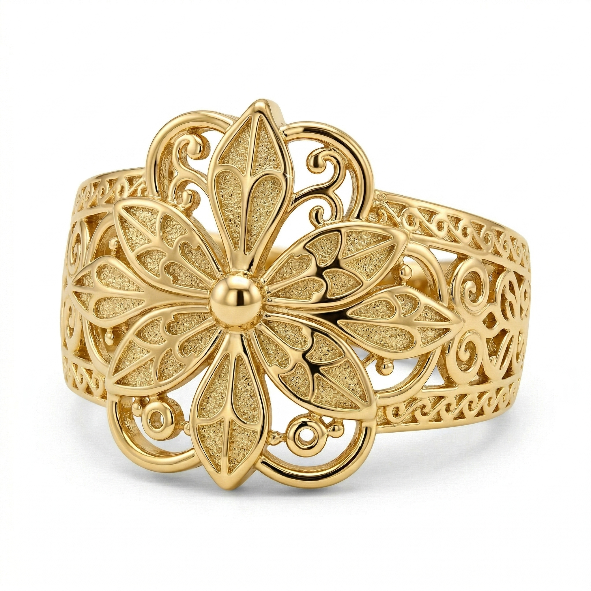 Anillo Flor de Inspiración Vintage | Dorado