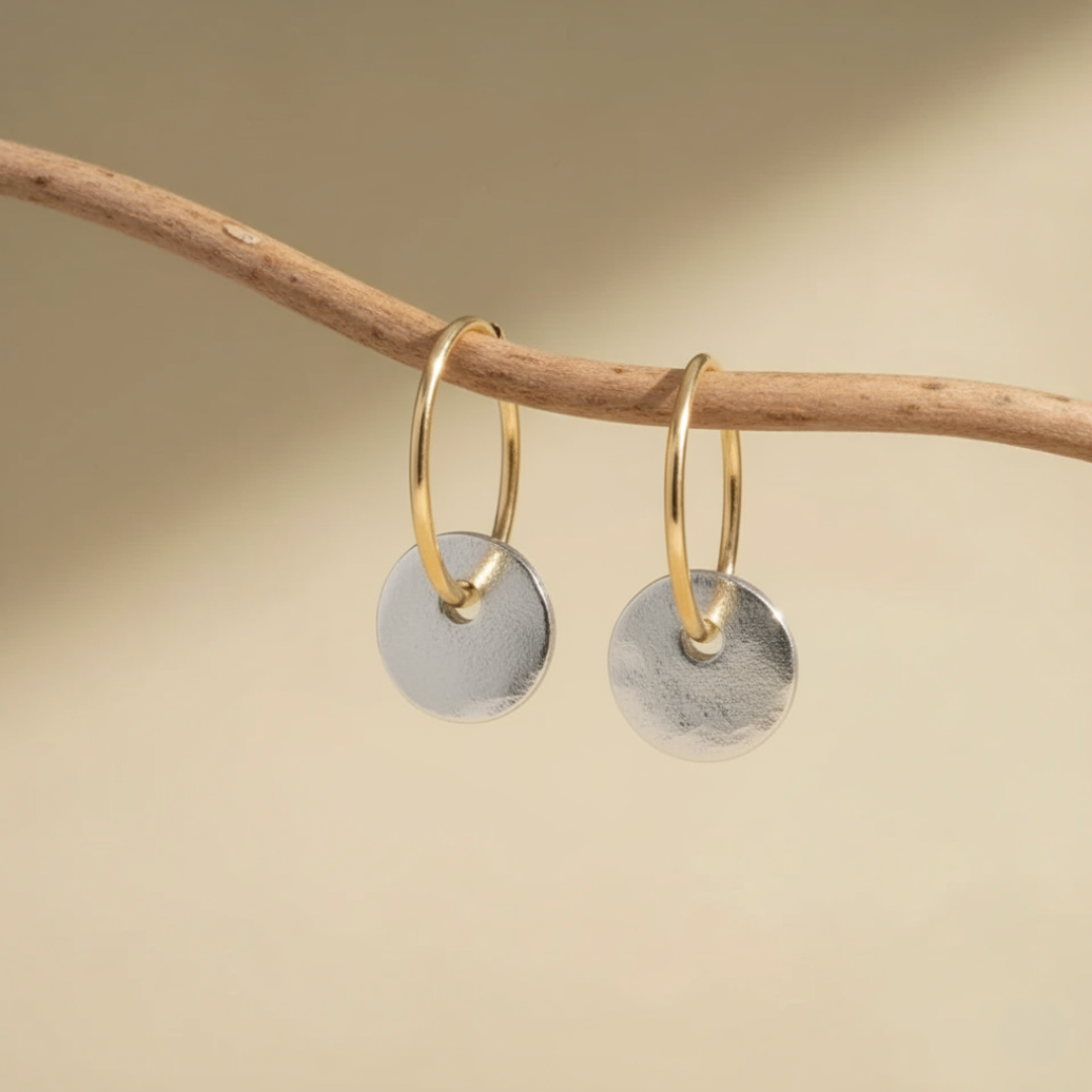 Pendientes de aro elegantes hechos a mano