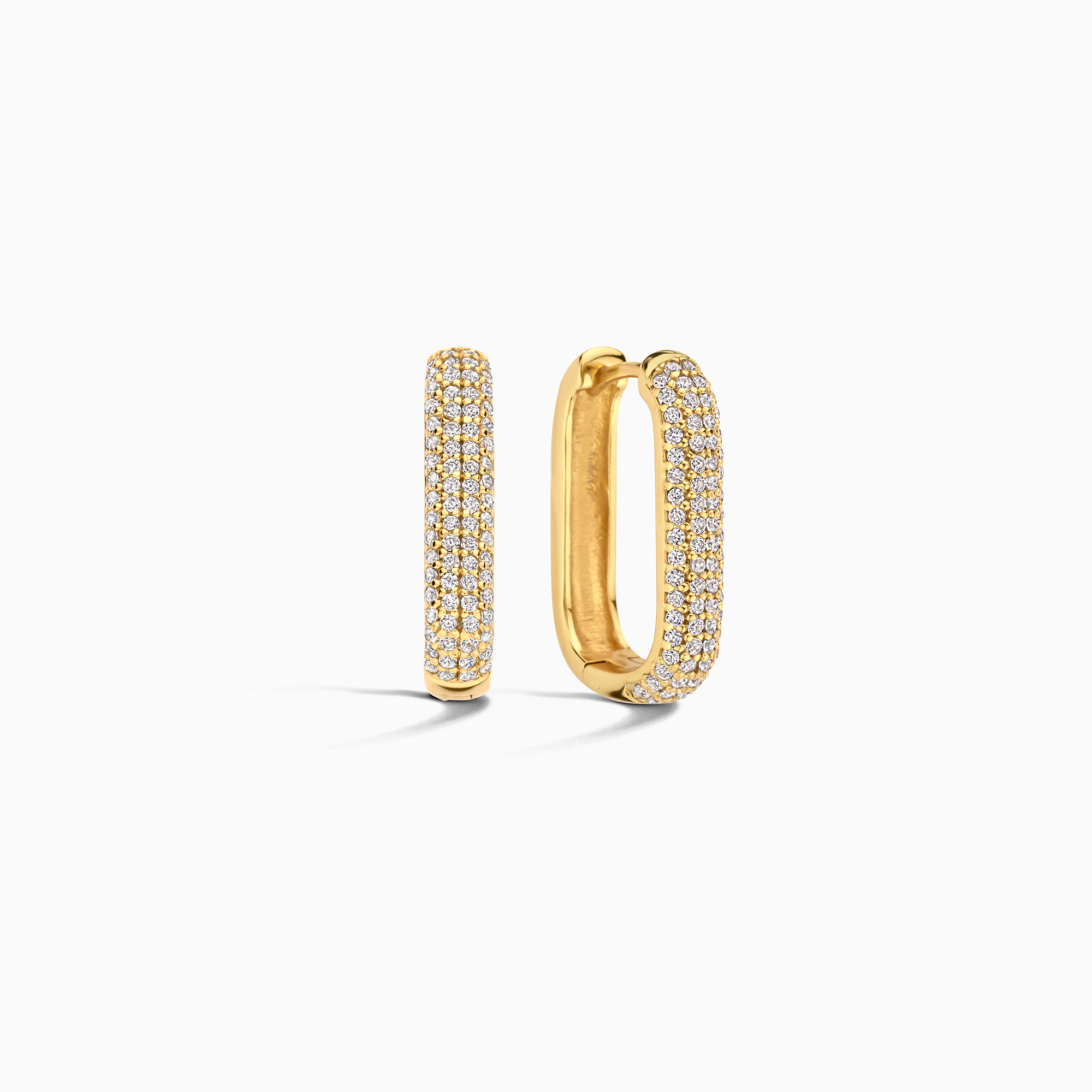 Icon Pavé | Boucles d'oreilles créoles dorées