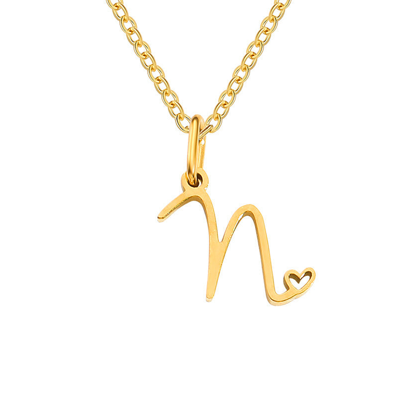 Collar Corazón con Inicial | Dorado
