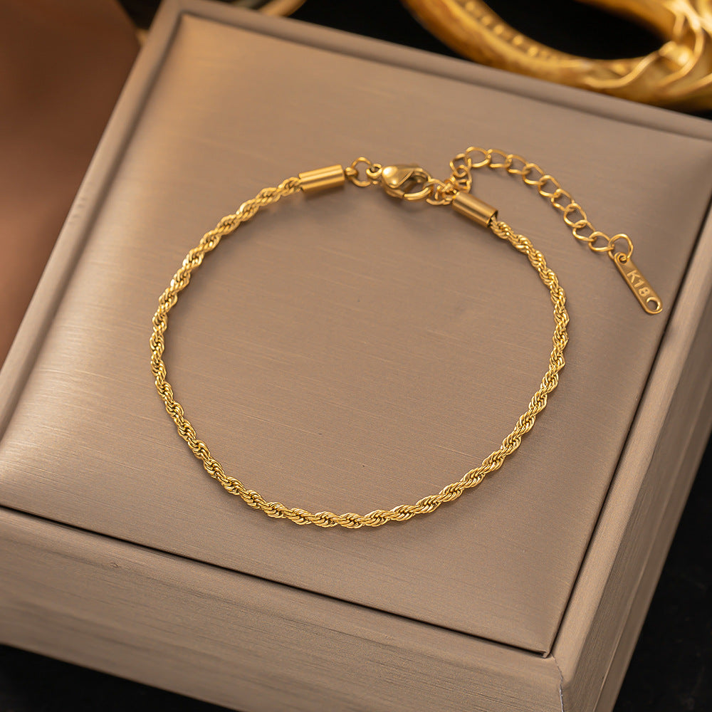 Bracelet chaîne tressée | Doré