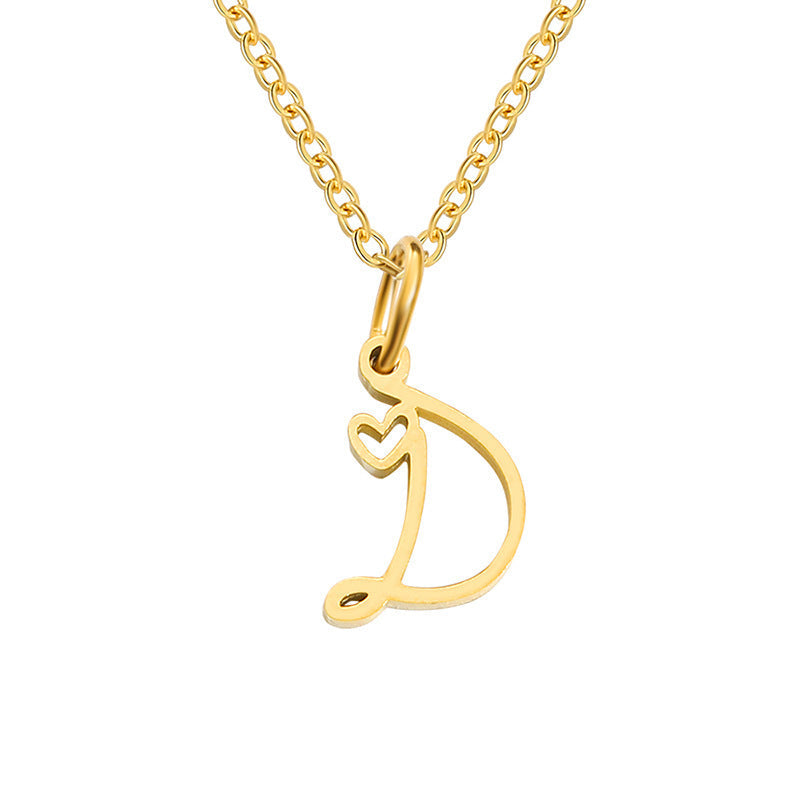 Collar Corazón con Inicial | Dorado