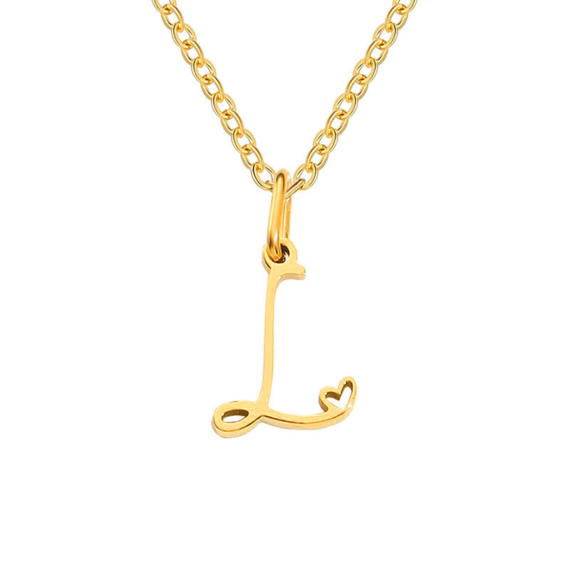 Collar Corazón con Inicial | Dorado