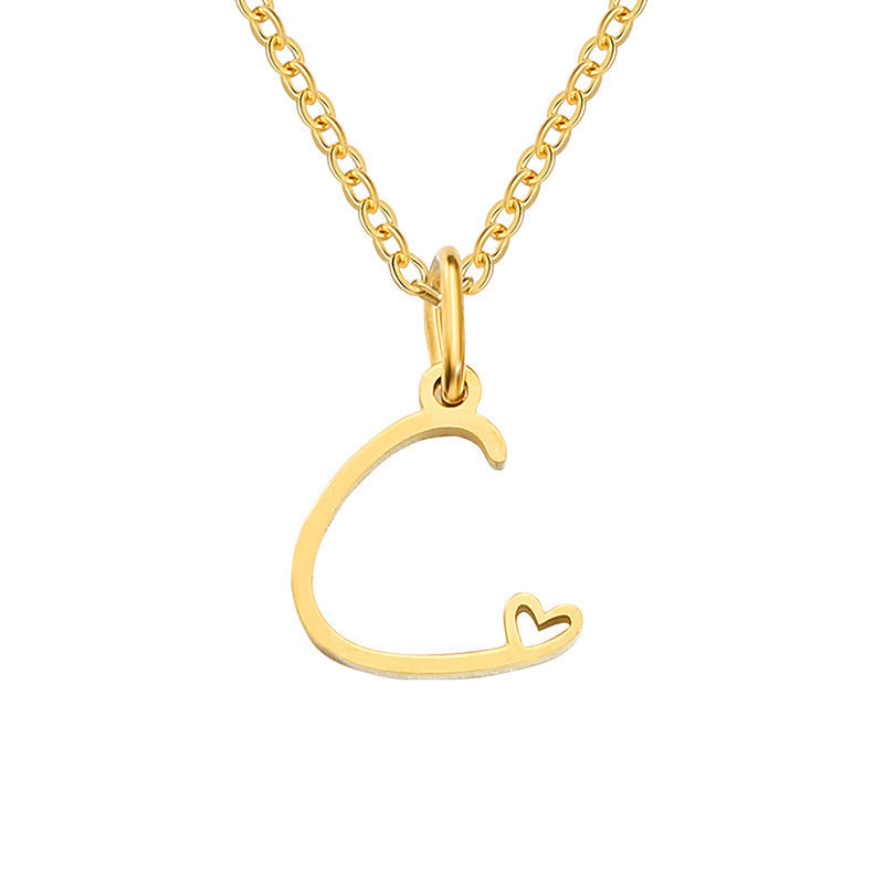 Collar Corazón con Inicial | Dorado