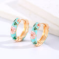 Pendientes Aro Floral de Colores | Dorados