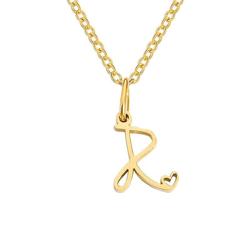 Collar Corazón con Inicial | Dorado