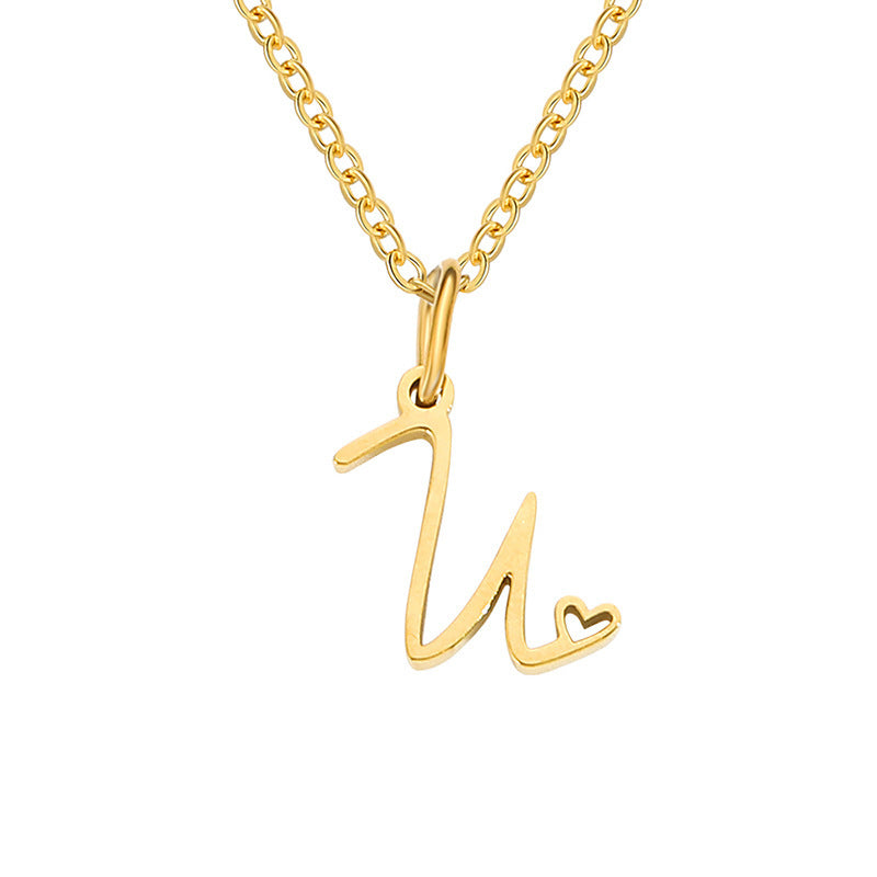 Collar Corazón con Inicial | Dorado