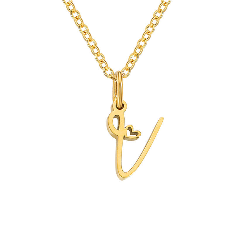 Collar Corazón con Inicial | Dorado