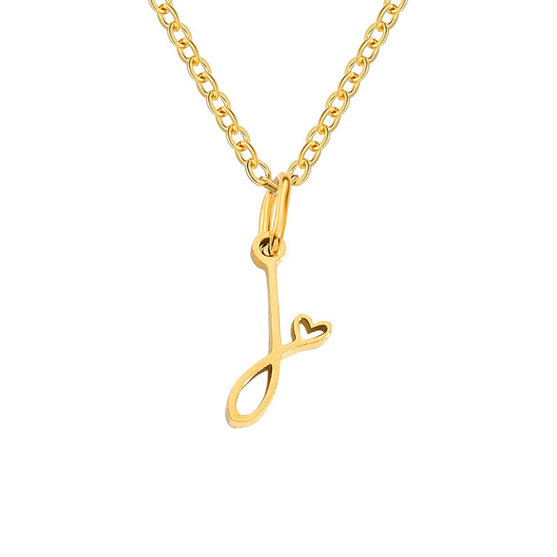Collar Corazón con Inicial | Dorado