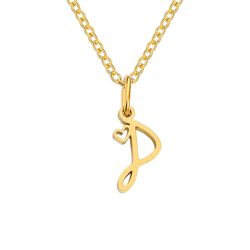 Collar Corazón con Inicial | Dorado