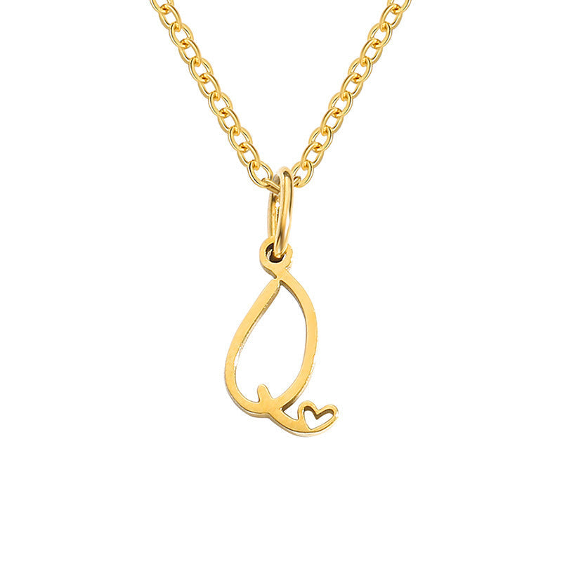 Collar Corazón con Inicial | Dorado