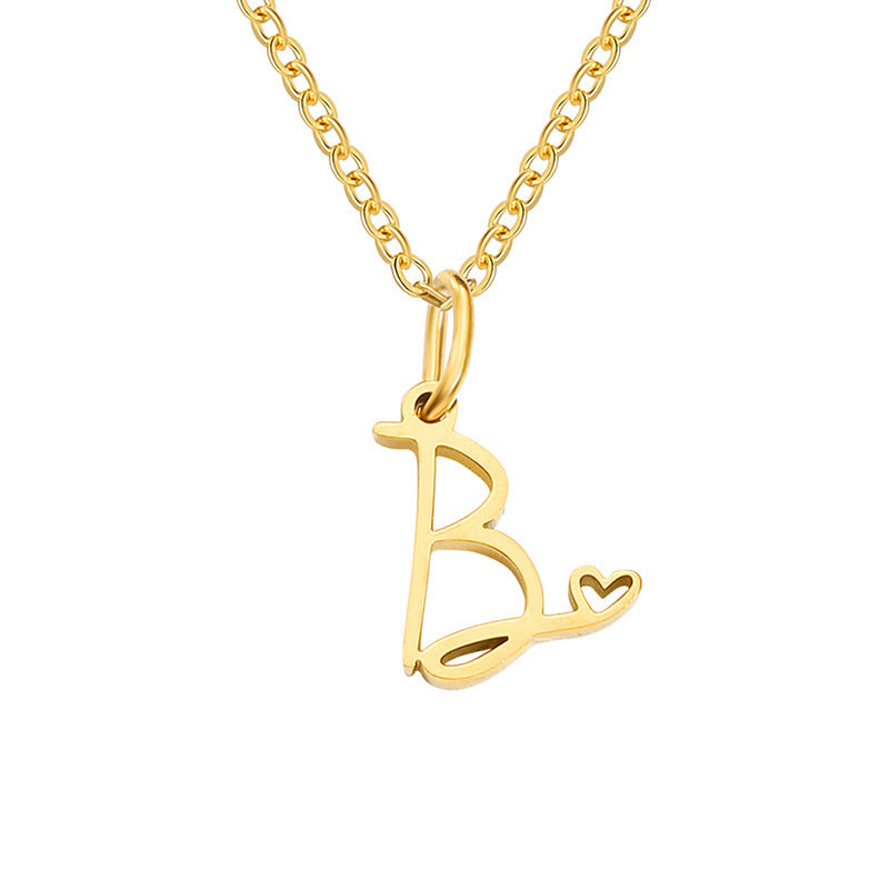 Collar Corazón con Inicial | Dorado