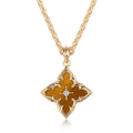 Collar Colgante Trébol Marrón | Dorado