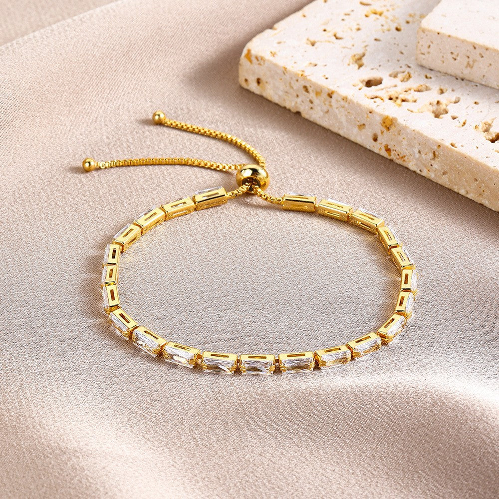Horizen | Pulsera Tennis Dorada