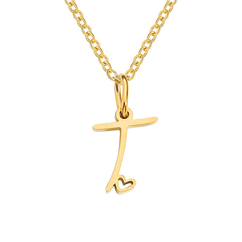 Collar Corazón con Inicial | Dorado