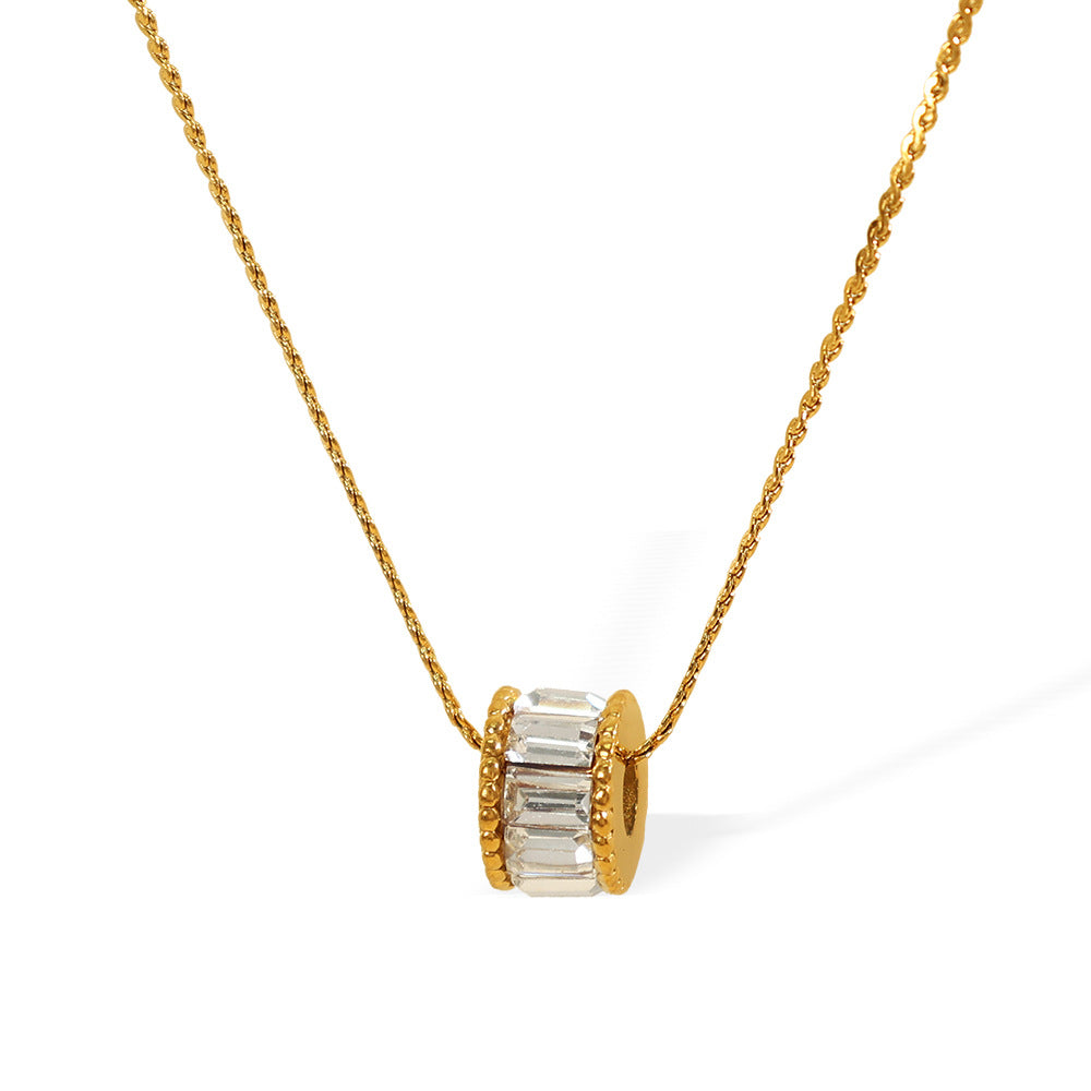 Elyna | Collar Barril Pulido Dorado