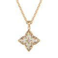 Collier pendentif trèfle blanc | Doré