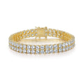 Pulsera Tennis Doble Fila | Dorada