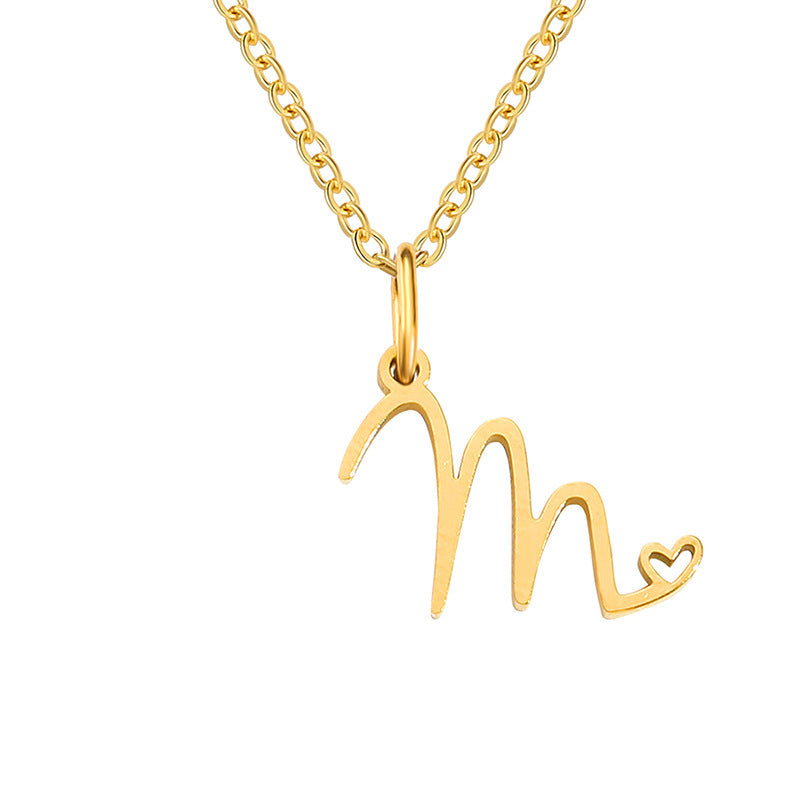 Collar Corazón con Inicial | Dorado