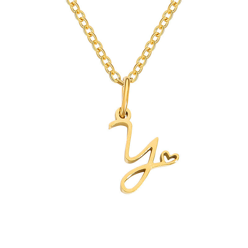 Collar Corazón con Inicial | Dorado