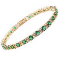 Pulsera Tennis Trío Esmeralda | Dorada