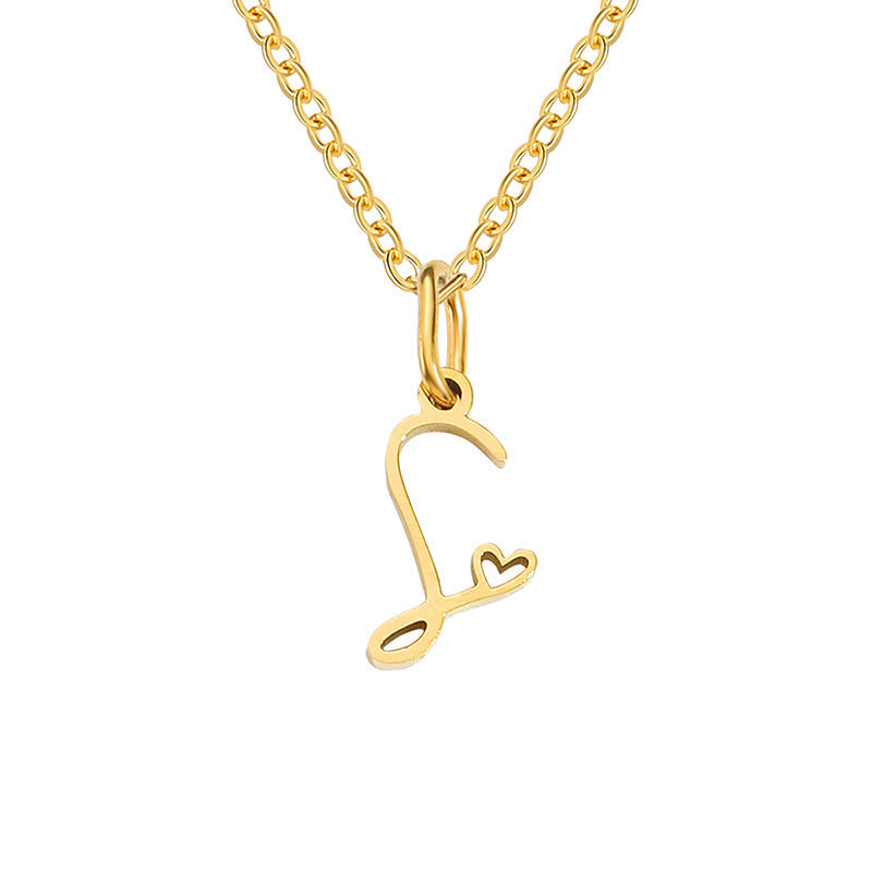Collar Corazón con Inicial | Dorado