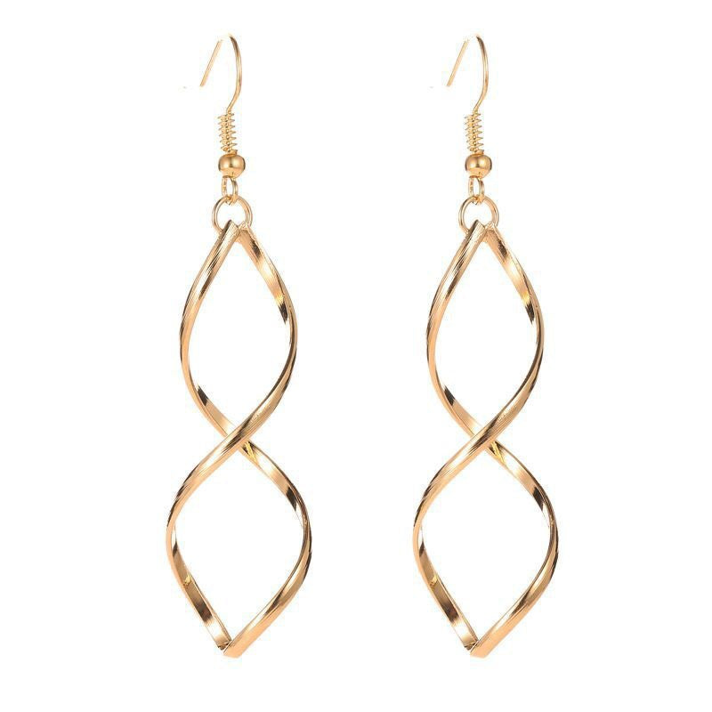 Boucles d'oreilles pendantes spirales | Dorées