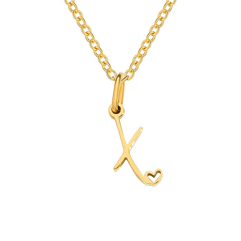 Collar Corazón con Inicial | Dorado