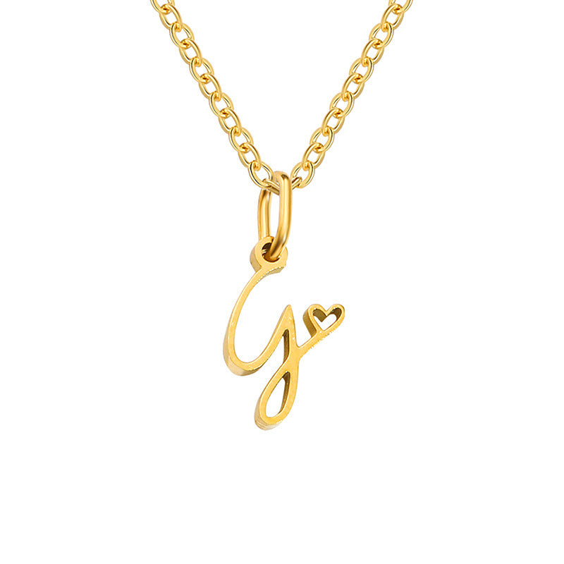Collar Corazón con Inicial | Dorado