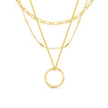 Collier Cercle Ouvert Trois Rangs | Doré