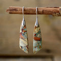Charm - Pendientes de piedra natural de estilo vintage