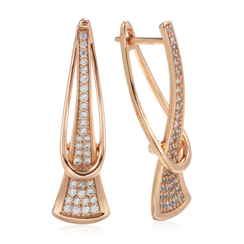 Pendientes Cristal Capas Radiantes | Dorados