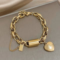 Pulsera Gruesa de Corazón | Dorada