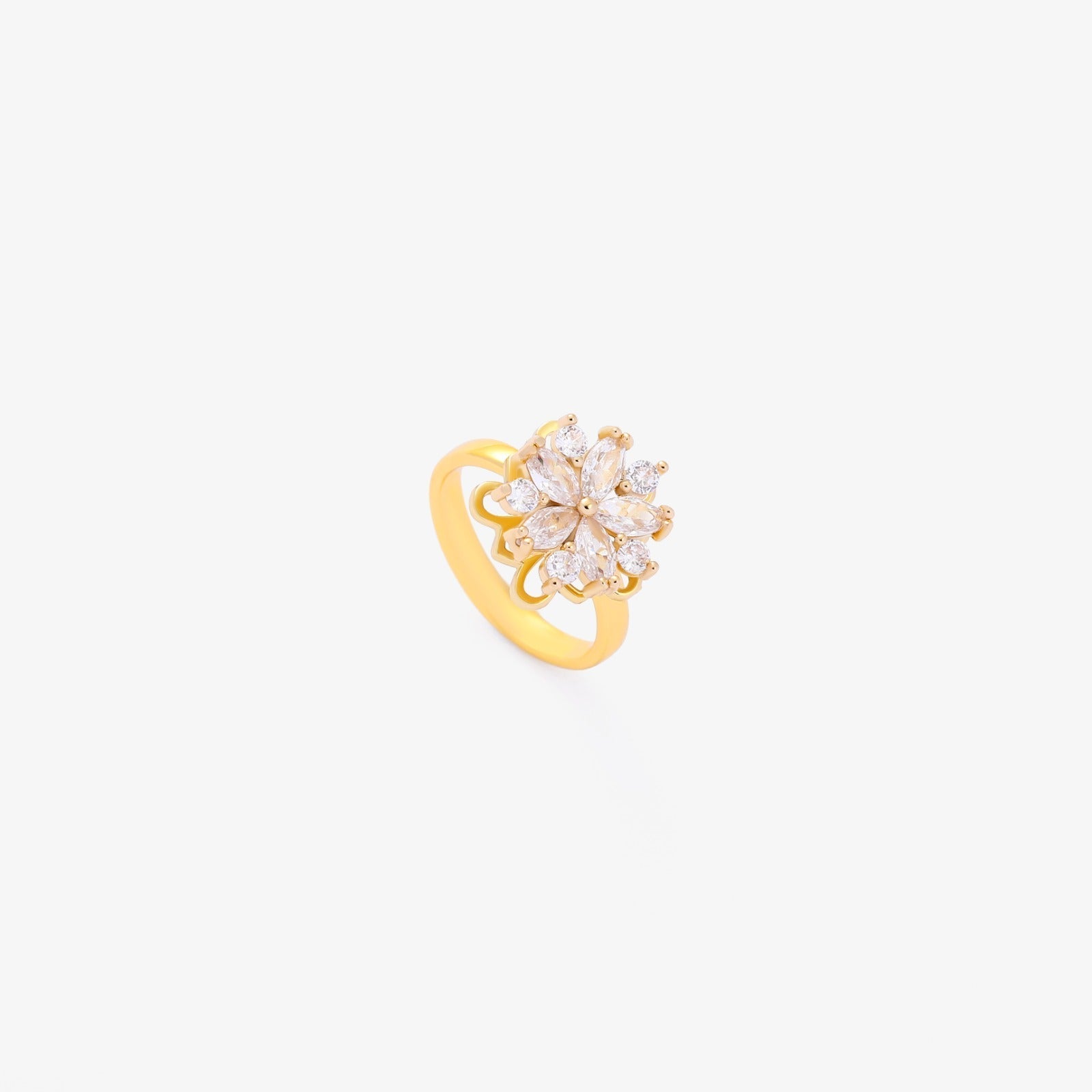 Anillo Giratorio Flora Accent | Dorado