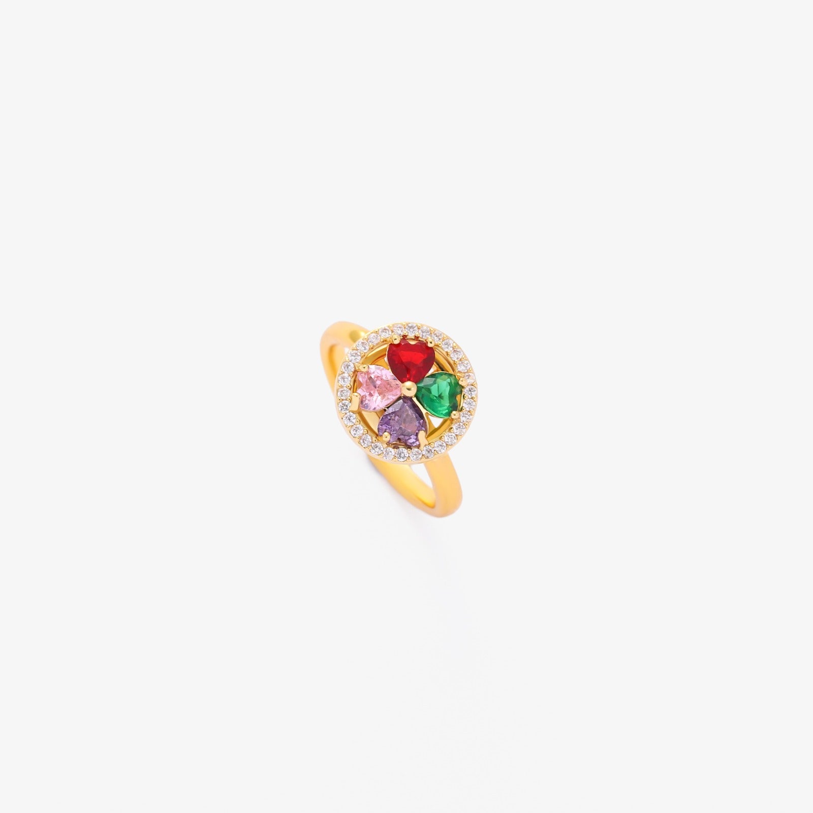 Anillo Giratorio Corazones Colorwave | Dorado