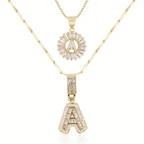 Collar Inicial con Letra Pavé | Dorado