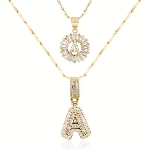 Collar Inicial con Letra Pavé | Dorado