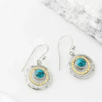 Pendientes Boho Saturno: turquesa y oro